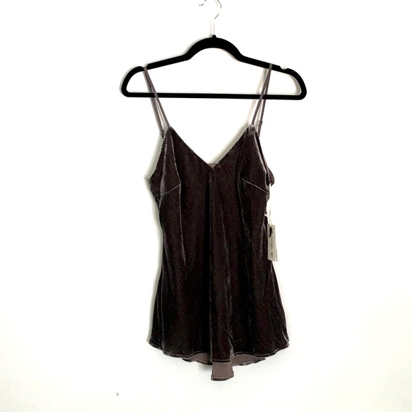 Gold Hawk Velvet V-Neck Camisole; Pewter Grey; EXCELLENT CONDITION small - Picture 7 of 8